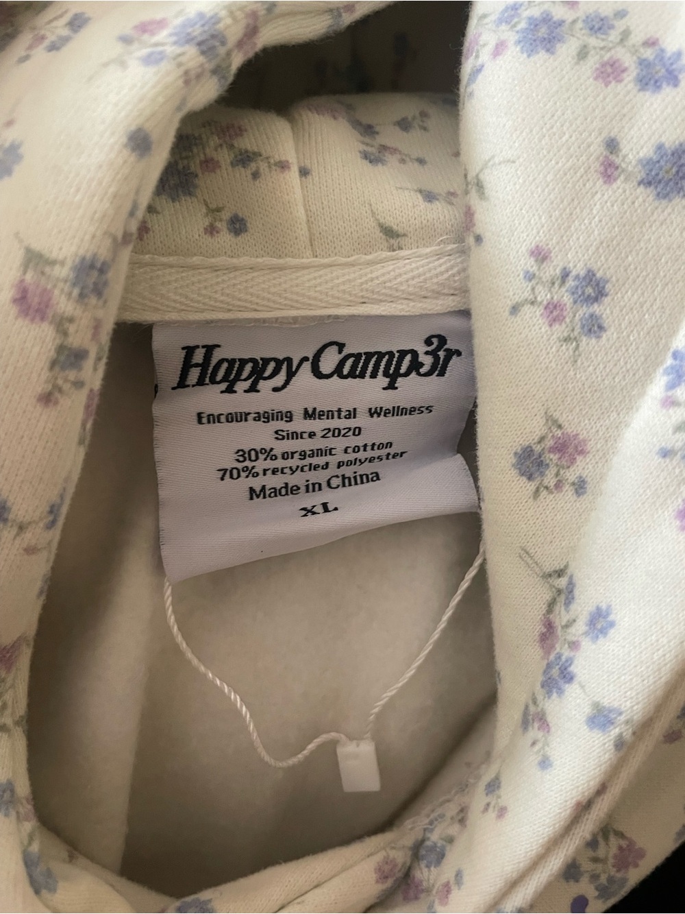 Happy Camp3r Lavender Floral Hoodie - Size XL - Picture 4 of 6